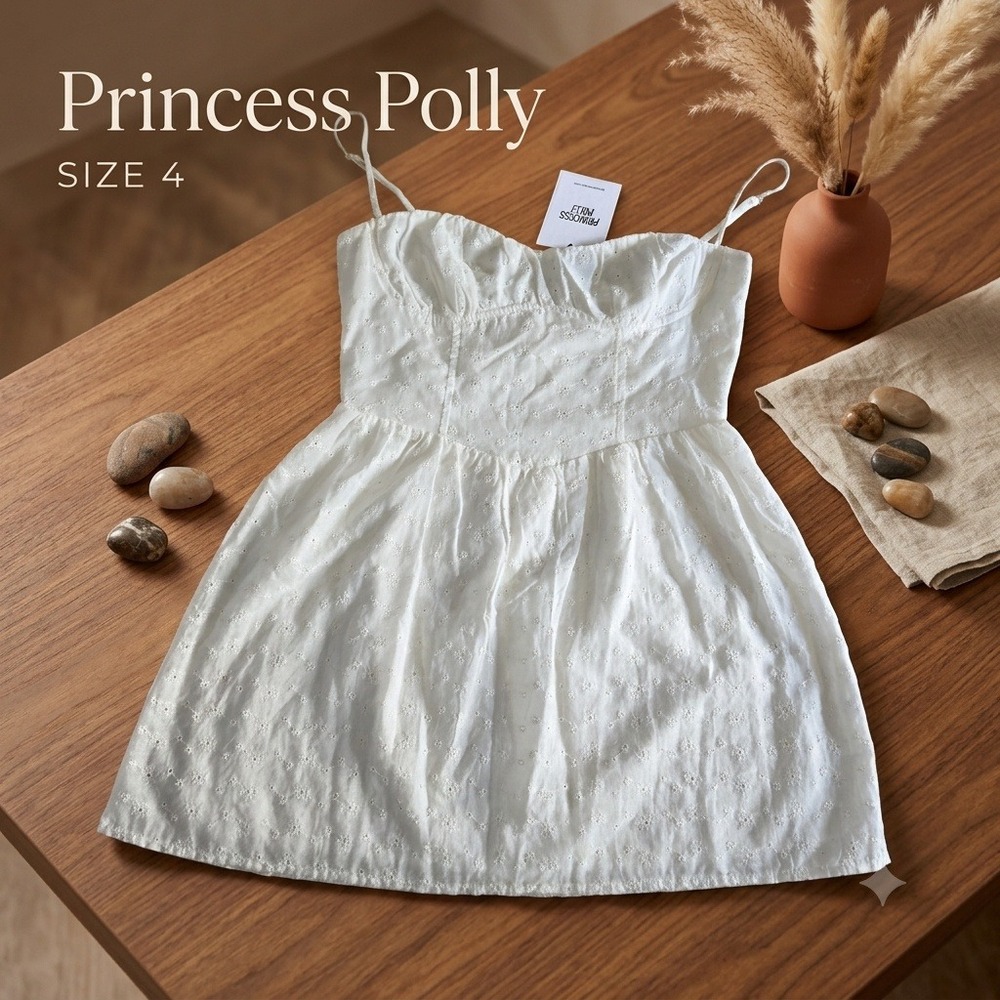 Princess Polly Coquette Aesthetic White Corset Mini Dress Women's US 4